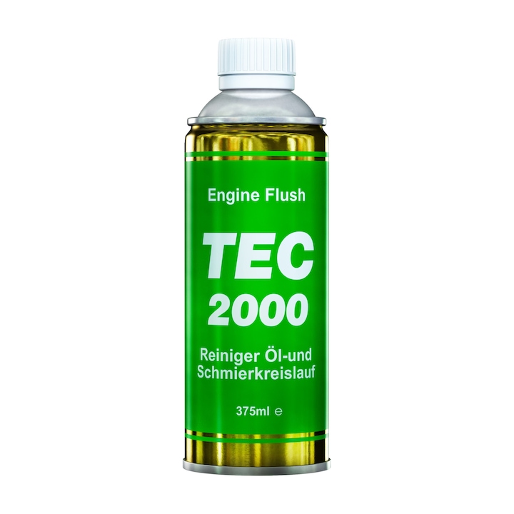Solutie spalare motor Engine Flush, TEC 2000, 375ml, Solutie Inovatoare Curatare Motor, Elimina Depunerile de pe Segmente si Valve, Compatibil Benzina/Diesel/GPL, Fara Clor, Reducere Consum Ulei si Fum