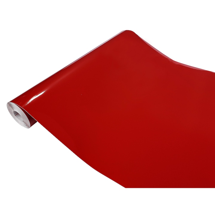 Autocolant mobila furnir rosu lucios mediu, 45 x 25 cm, DecoMeister®, F007-045-0025