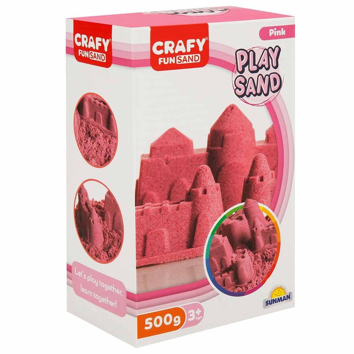Nisip kinetic Crafy Sand Roz 500 g