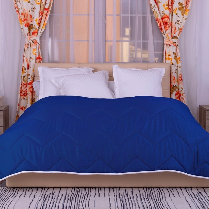 Pilota Lana Iarna Damasc Bleumarin, 140x210 cm, Pucioasa, PLIDPBLEUMARIN140