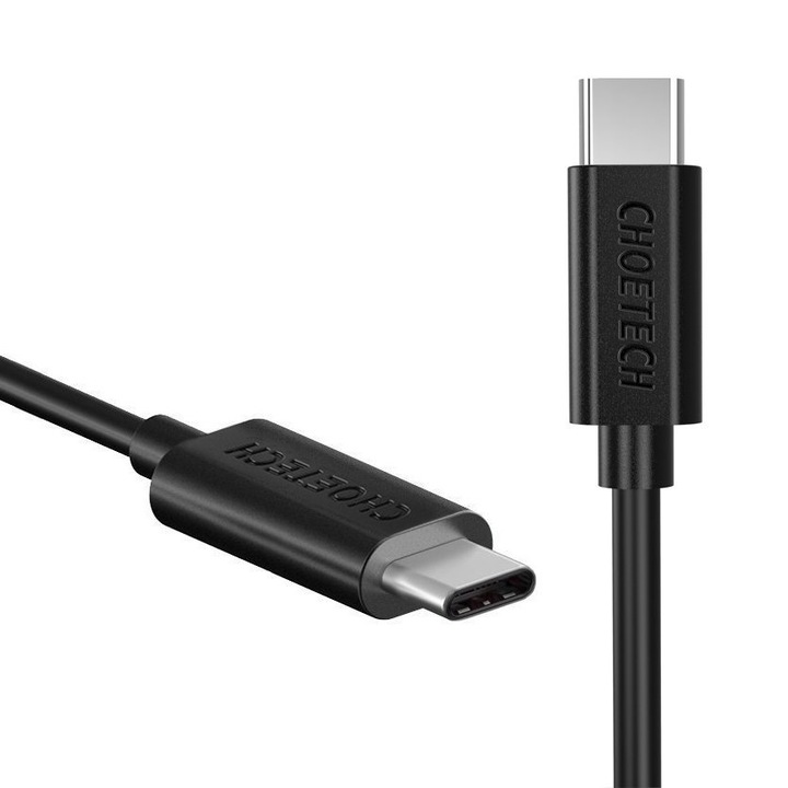 Cablu de date Choetech, USB type C - USB type C, 3A, 1 m, Negru