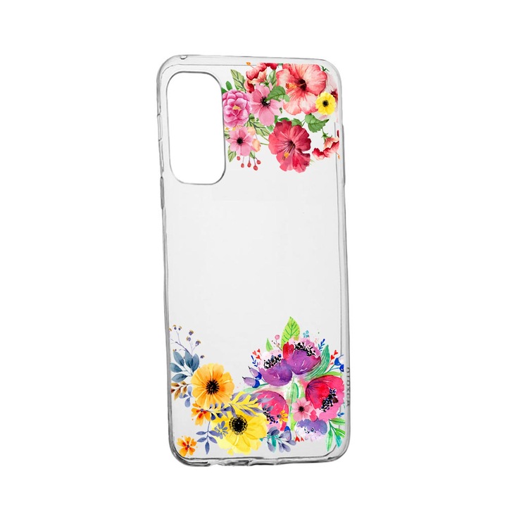 Husa Silicon Compatibila Cu Samsung Galaxy S21 FE, Flowers, rezistenta la uzura, anti-alunecare, 56