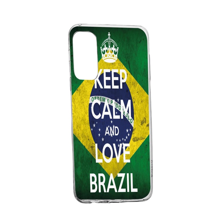 Husa Silicon Football, Brazil, Compatibila Cu Samsung Galaxy S21 FE, rezistenta la uzura, anti-alunecare, 232
