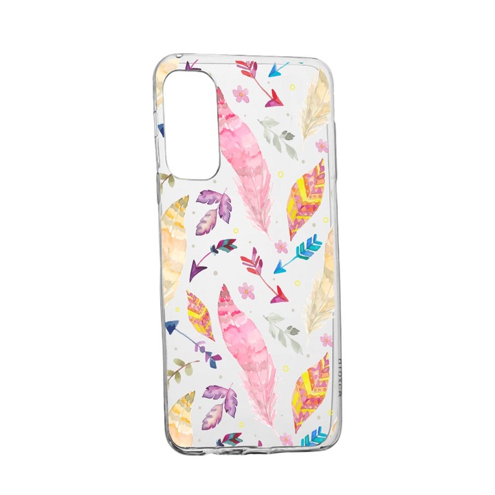 Силиконов калъф Unique за Vivo X60 Pro, Happy Feathers, Transparent TR 68