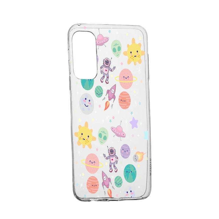 Силиконов калъф Unique за Realme V13 5G, Universe, Planets UFO, Transparent TR 473