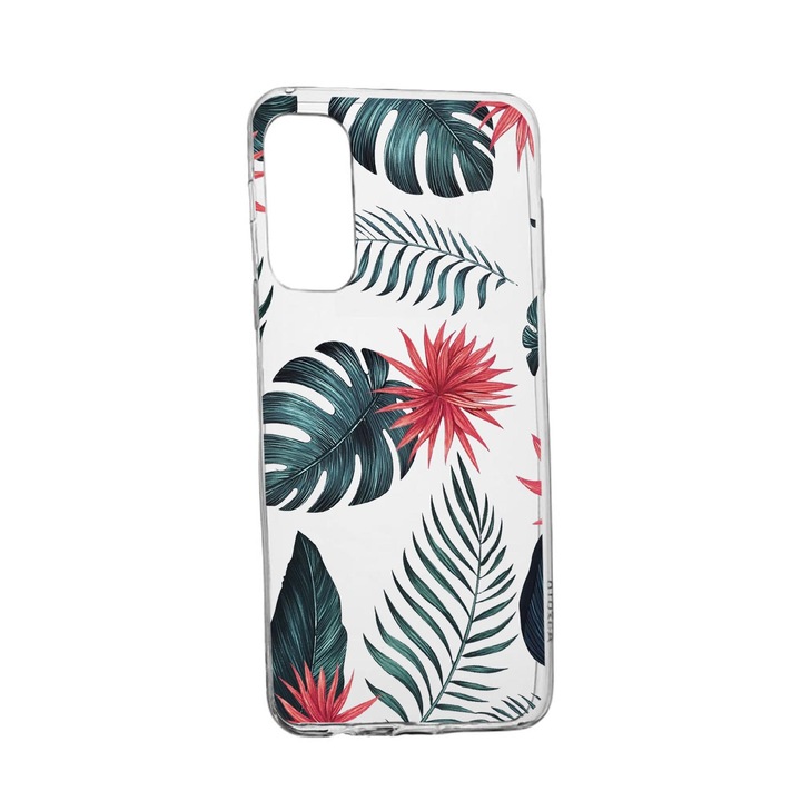 Силиконов калъф Unique за Vivo Y11S, Tropical Flowers, Transparent TR 497