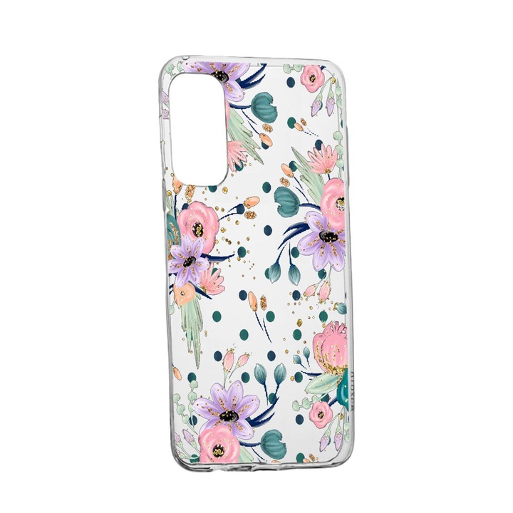 Силиконов калъф Unique за Vivo X60 Pro, Flowers Collection, Transparent TR 495