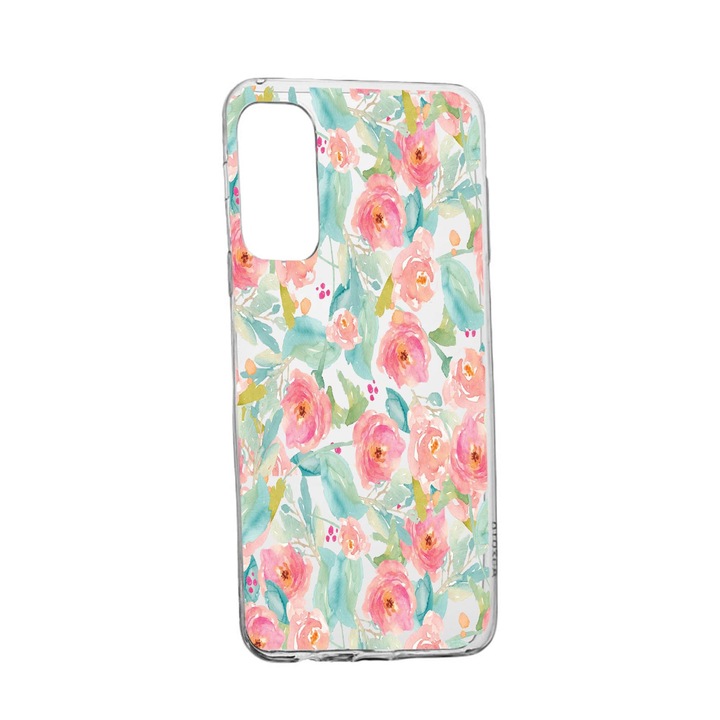 Силиконов калъф Unique за Realme V13 5G, Pastel Colors Collection Flowers, Transparent TR 503