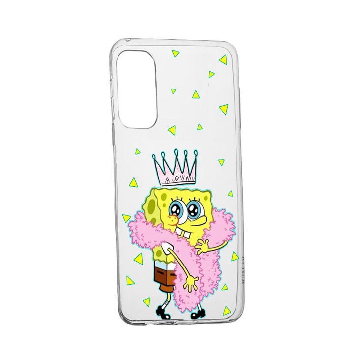 Калъф BestCase SpondeBob, Силиконов, За Samsung Galaxy S22 Ultra, Устойчив на износване, Противоплъзгащ, 597
