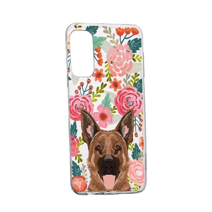 Силиконов калъф Unique за Vivo X60 Pro, Dog and Flowers, Transparent TR 636