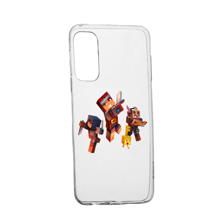 Husa Silicon Minecraft, Compatibila Cu Samsung Galaxy S21 FE, rezistenta la uzura, anti-alunecare, 724