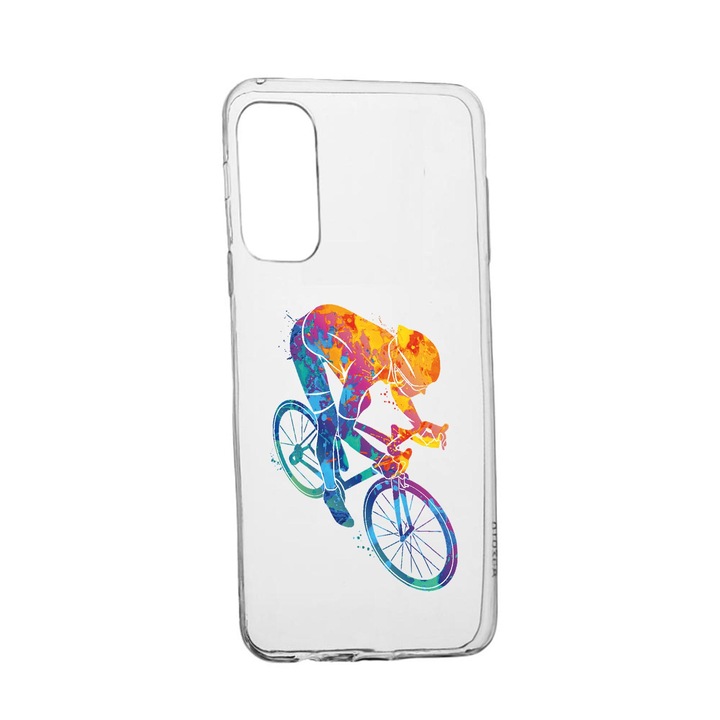 Силиконов калъф Unique за Vivo X60 Pro, Cyclist Colorful, Transparent TR 793