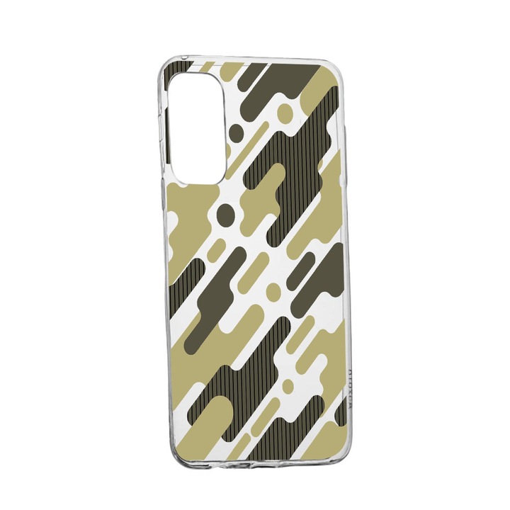 Силиконов калъф Unique за Realme V13 5G, Green Camouflage, Transparent TR 811