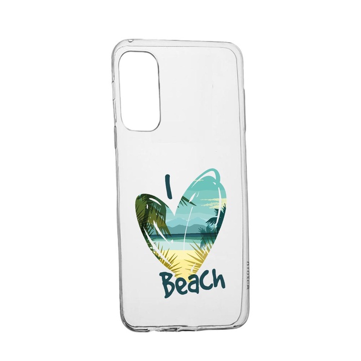 Husa Silicon Compatibila cu Samsung Galaxy S21 FE, I Love Beach, rezistenta la uzura, anti-alunecare, 835