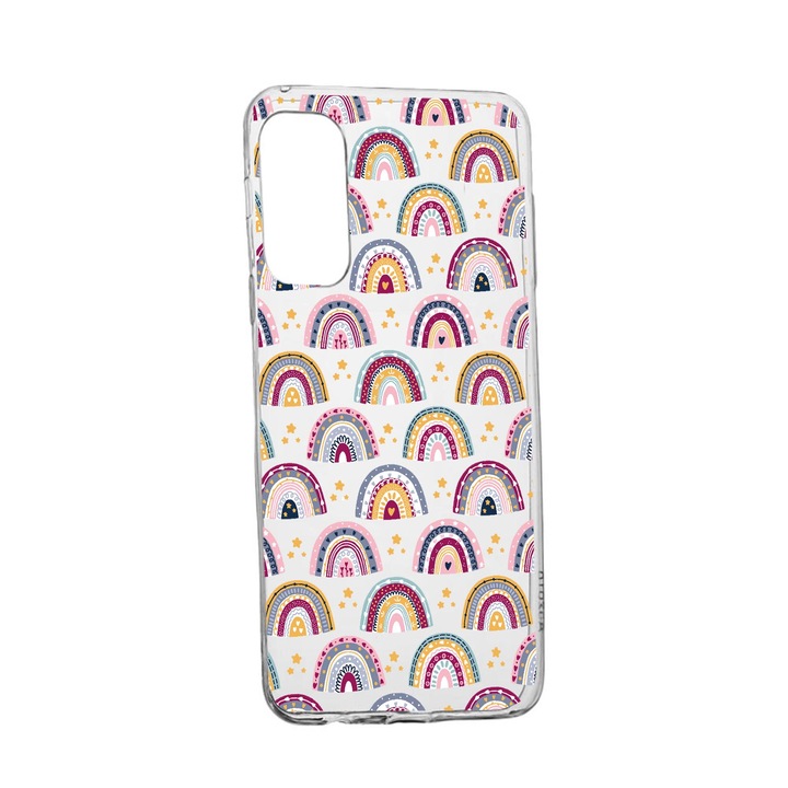 Силиконов калъф Unique за Realme V13 5G, Rainbow Hand Drawn, Transparent TR 839