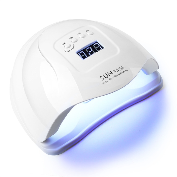 UV лампа за нокти на ръце/краки, Sun X5 Plus, Bomstom, LED, 150W, Автоматичен сензор, Бял
