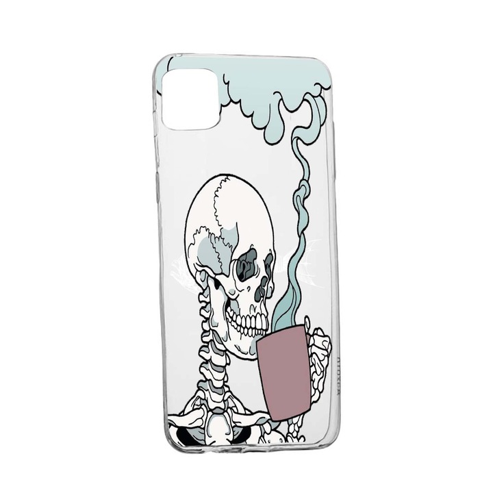 Silicon Thinking Skull Case, съвместим с Xiaomi 11 Lite 5G NE, устойчив на износване, против плъзгане, 252