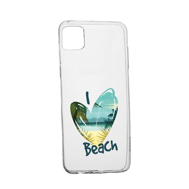 Силиконов калъф Unique за Oppo Reno 7 4G, I Love Beach, Transparent TR 835
