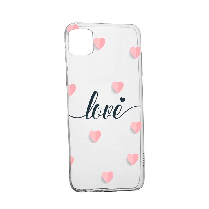 Силиконов калъф, съвместим с Motorola Edge S, Love Flying Hearts, устойчивост на износване, TR 85