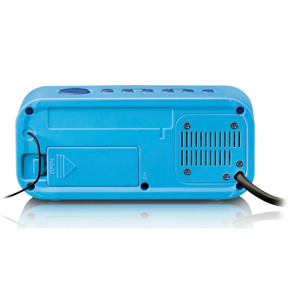 Lenco CR-205 FM, 0.5 W, órás rádió kék kijelző LED