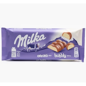 Ciocolata umpluta cu ciocolata alba aerata Milka 95g