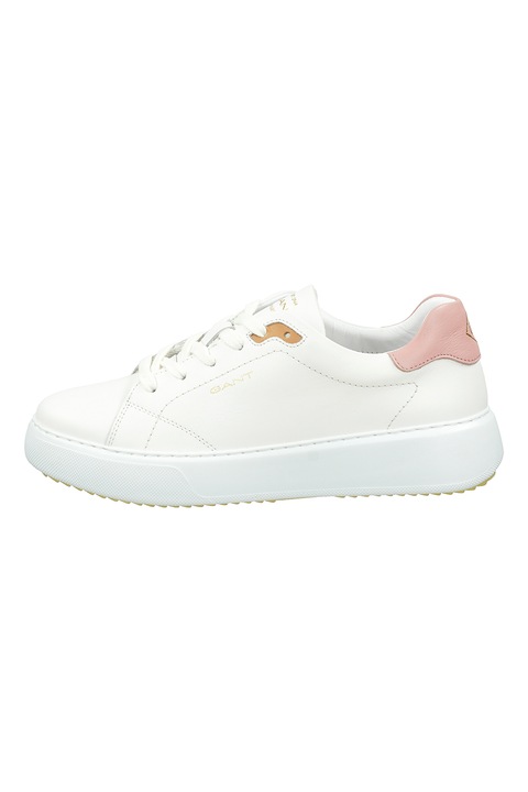 Gant, Pantofi sport low-cut de piele, Alb, 40