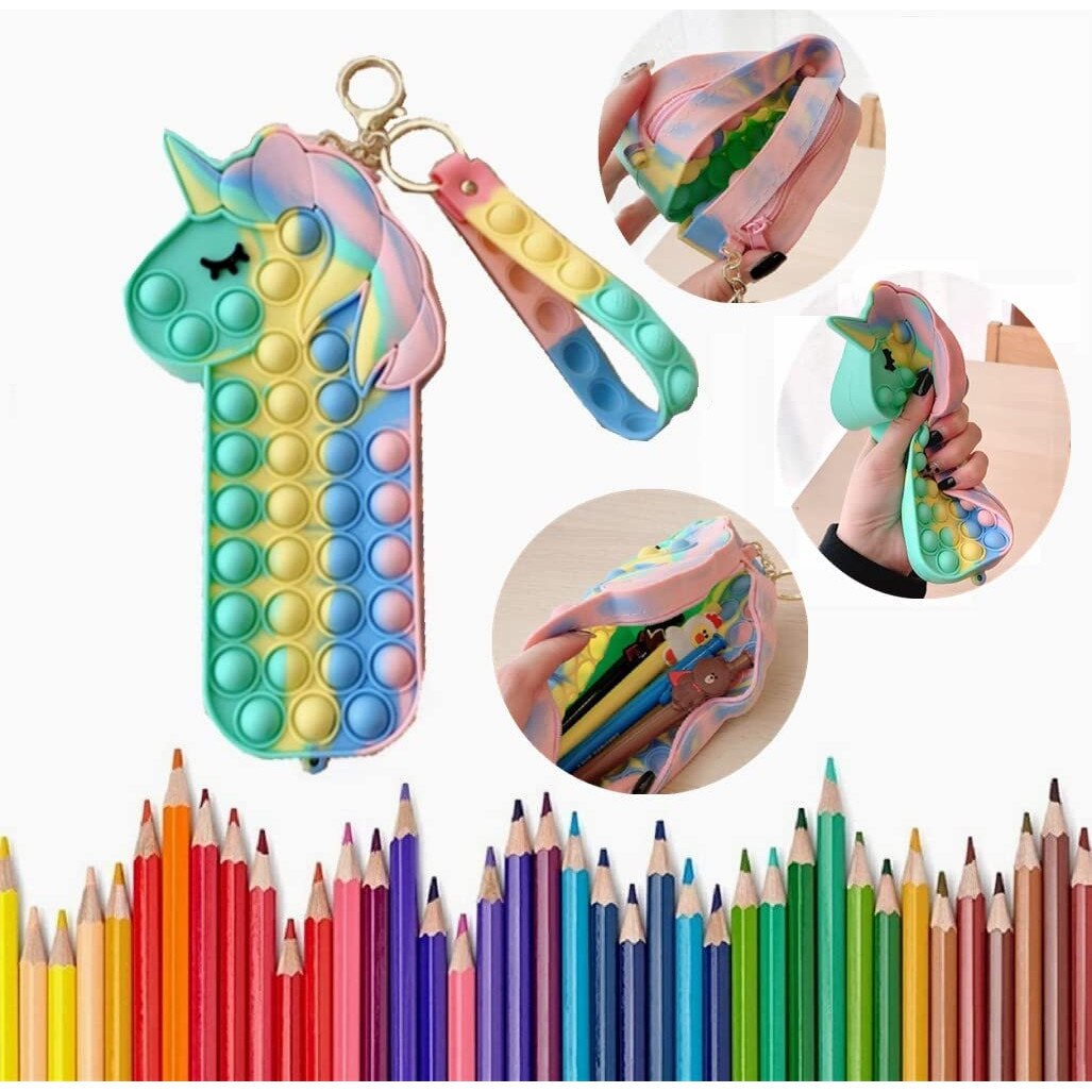 Autres jeux créatifs GENERIQUE Push Pop It Fidget Toys MYMA™ Silicone  [Licorne] Multi-couleurs Anti Stress Bubble Toy