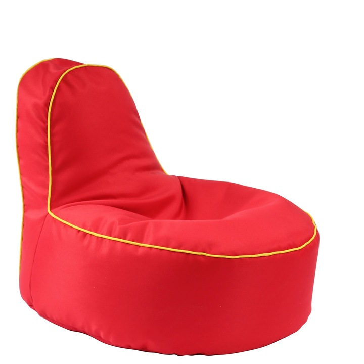 Fotoliu Pufrelax Mediu, OK , Panama Red, pretabil si la exterior, umplut cu perle polistiren