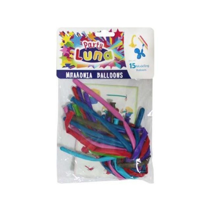 Színes modellező lufik 15db-os csomag