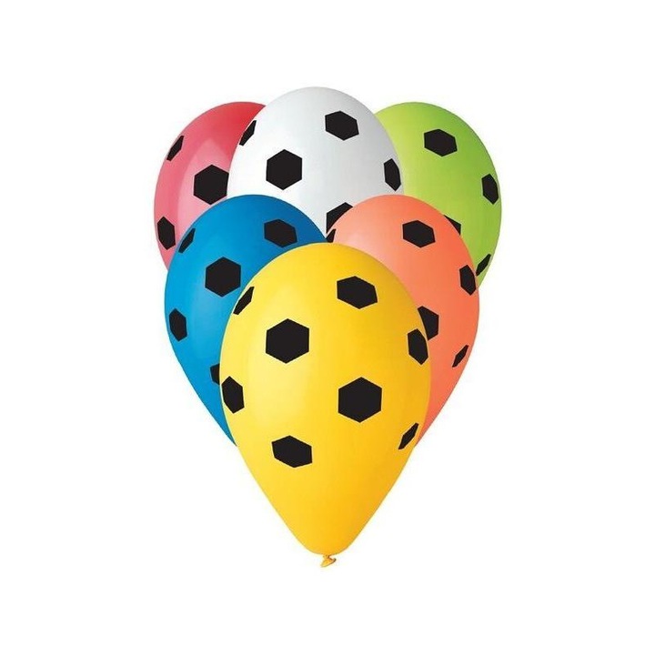 Focilabda mintás színes lufi - 5 darabos