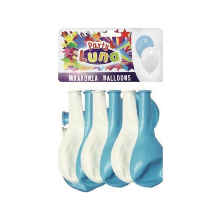 Luna: party lufi fehér és kék színben 24db