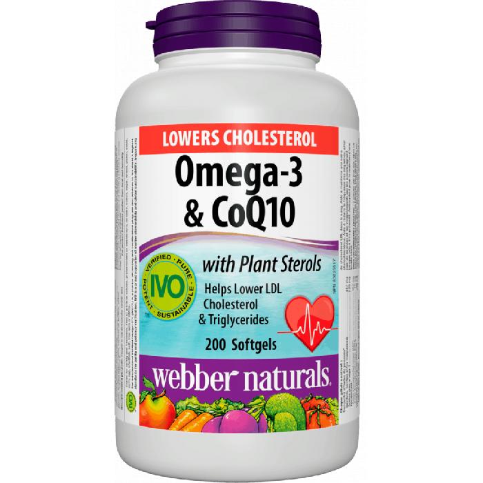 Хранителна добавка WEBBER NATURALS, LOWERS CHOLESTEROL OMEGA3 & CoQ10