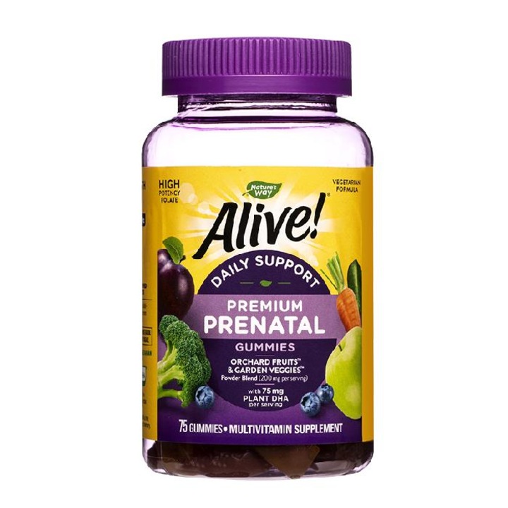 Хранителна добавка за бременни желирани 146mg, NATURES WAY, ALIVE PRENATAL, 75 caps