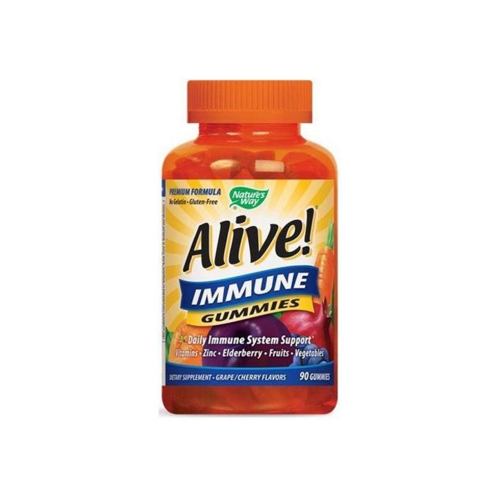 Хранителна добавка, NATURES WAY, ALIVE IMMUNE gummies, 90 таблетки