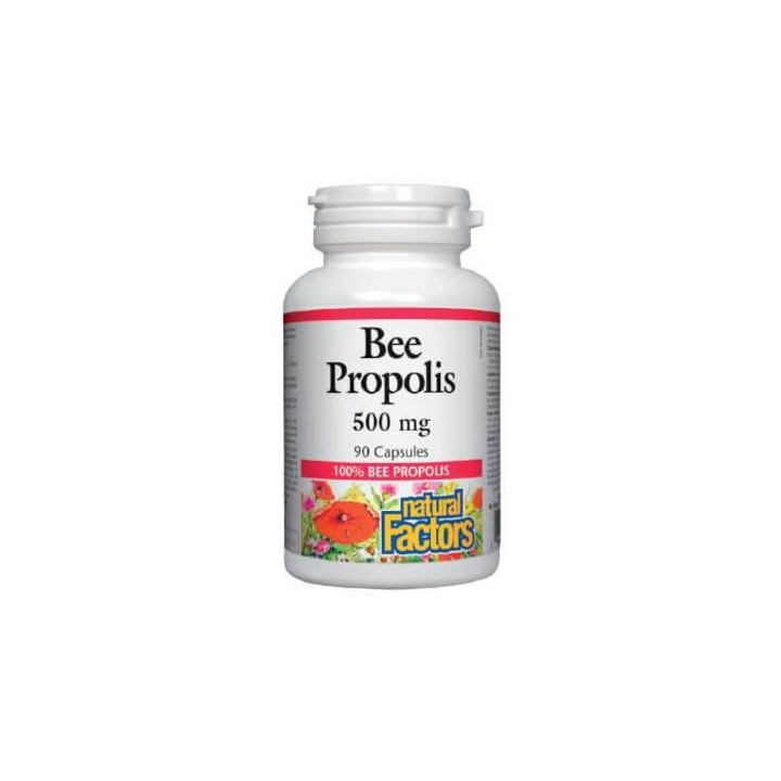 Хранителна добавка с Прополис, NATURAL FACTORS, BEE PROPOLIS 500mg, 90 caps