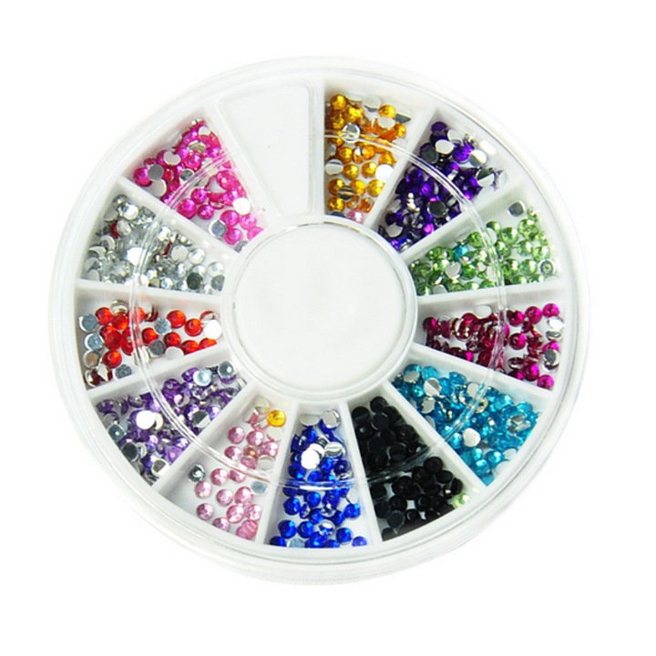 Carusel strasuri rotunde, multicolore