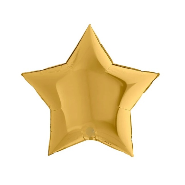 Balon folie Stea Auriu Chrom 46cm