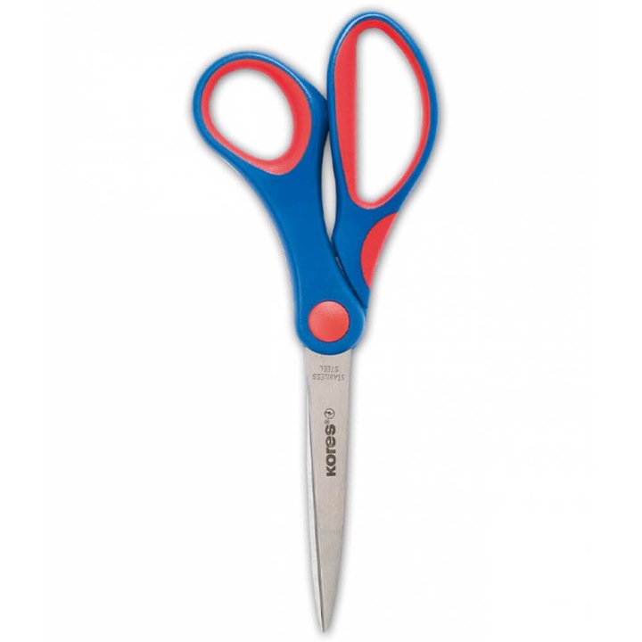 Kores Softgrip irodai olló, 17 cm, rozsdamentes acél penge, ergonomikus műanyag nyél