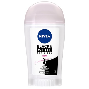 Deodorant stick Nivea Deo Invisible for Black&White Clear feminin, 40 ml Deodorant stick Nivea Deo Invisible for Black&White Clear feminin, 40 ml