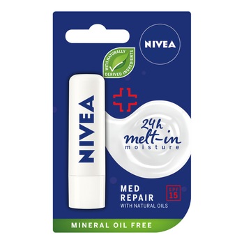 Balsam de buze Nivea Lip Care Med Repair, 4.8 g Balsam de buze Nivea Lip Care Med Repair, 4.8 g