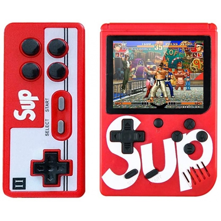 Mini consola retro Pyramid®, 400 de jocuri, controller inclus, portabila, iesire AV, display 3inch, rosu, GAMEBOY2