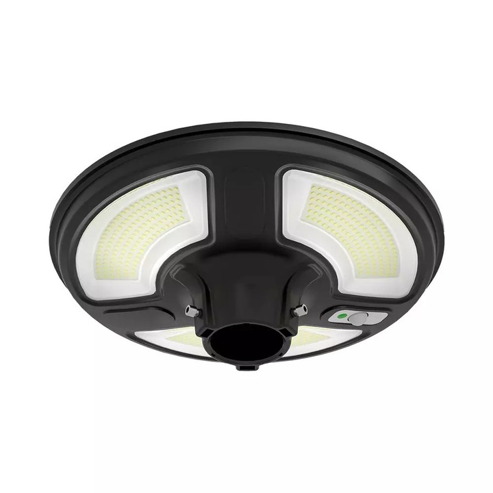 Lampa LED iluminat stradal V-TAC 5152 10W, cu senzor lumina, control telecomanda, 4000K, IP65, acumulator LiFePO4 3.2V 32650 25AH, Negru