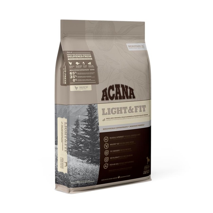 Hrana uscata pentru caini Acana Heritage, Light & Fit, 6 kg