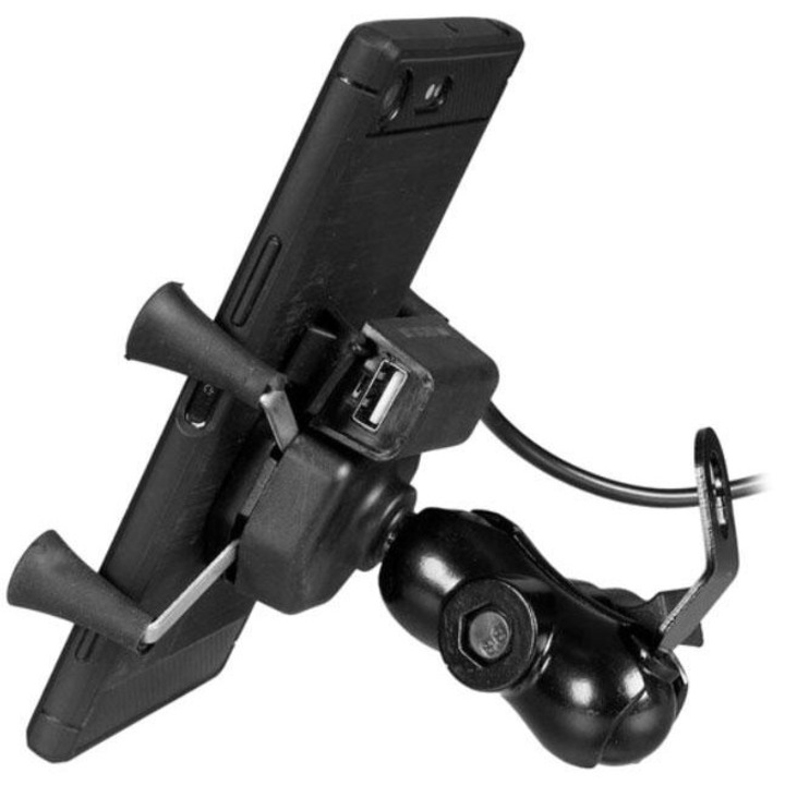 Suport Pentru Telefon Ghidon Moto Incarcare Usb 2amp Tip Ram 360'