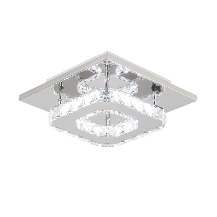 Полилей Toolight, Квадратен, Кристален, Стомана, 2G11, 12 W, Сребрист