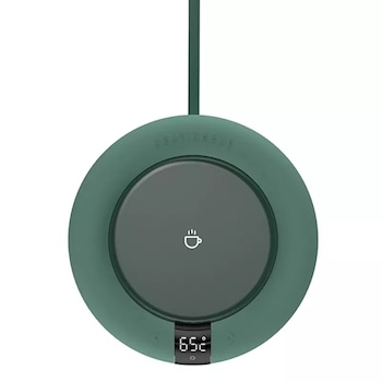 Incalzitor pentru cana, Techone® CW09, buton touch, trei trepte pana la 75 grade C, picioruse antialunecare, suporta cesti, pahare, verde