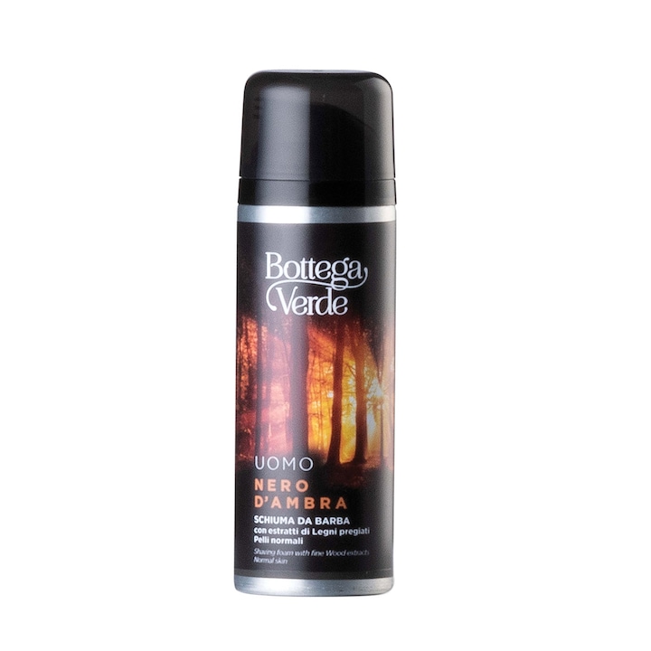 Пяна за бръснене, за нормална кожа, с екстракт от ценно дърво - Nero d'Ambra, 200 ML, Bottega Verde
