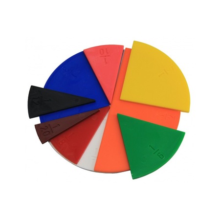 WISSNER Cerchi Delle Frazioni In Plastica Riciclata, 71 Pezzi Da 10 Cm, Apprendimento Matematico Giocoso Per Bambini, Colori Diversi, Made In Germany