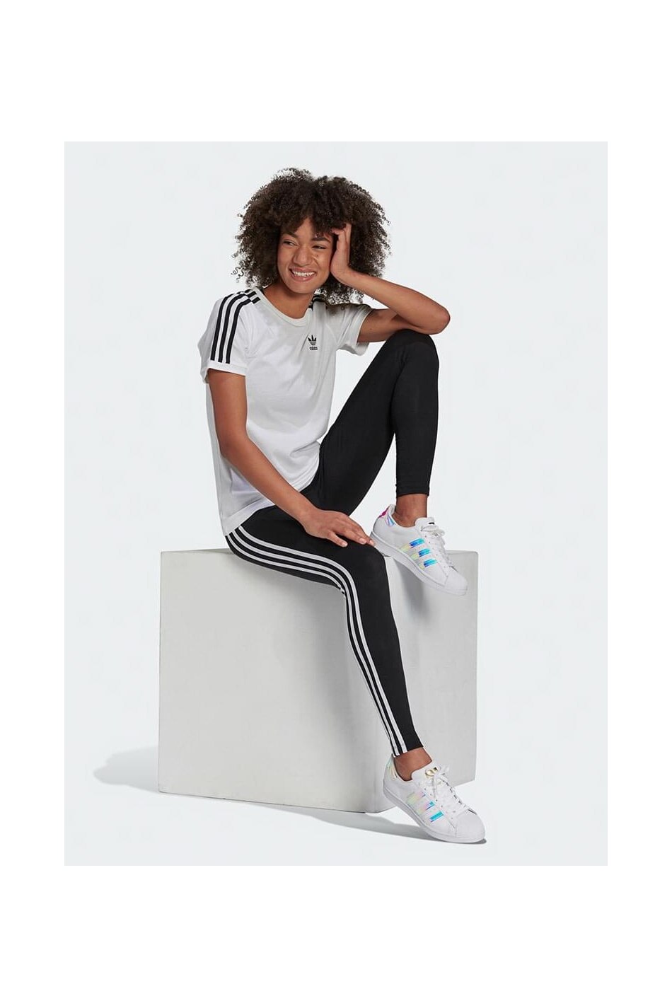 adidas 3 stripe leggings black