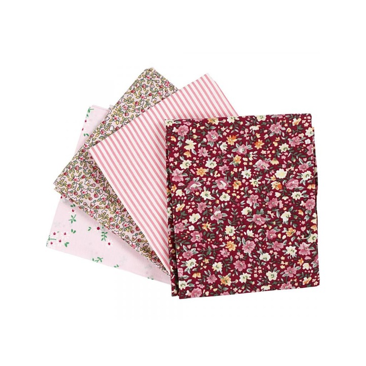 Patchwork szövet, 45x55cm - 4 db, pink
